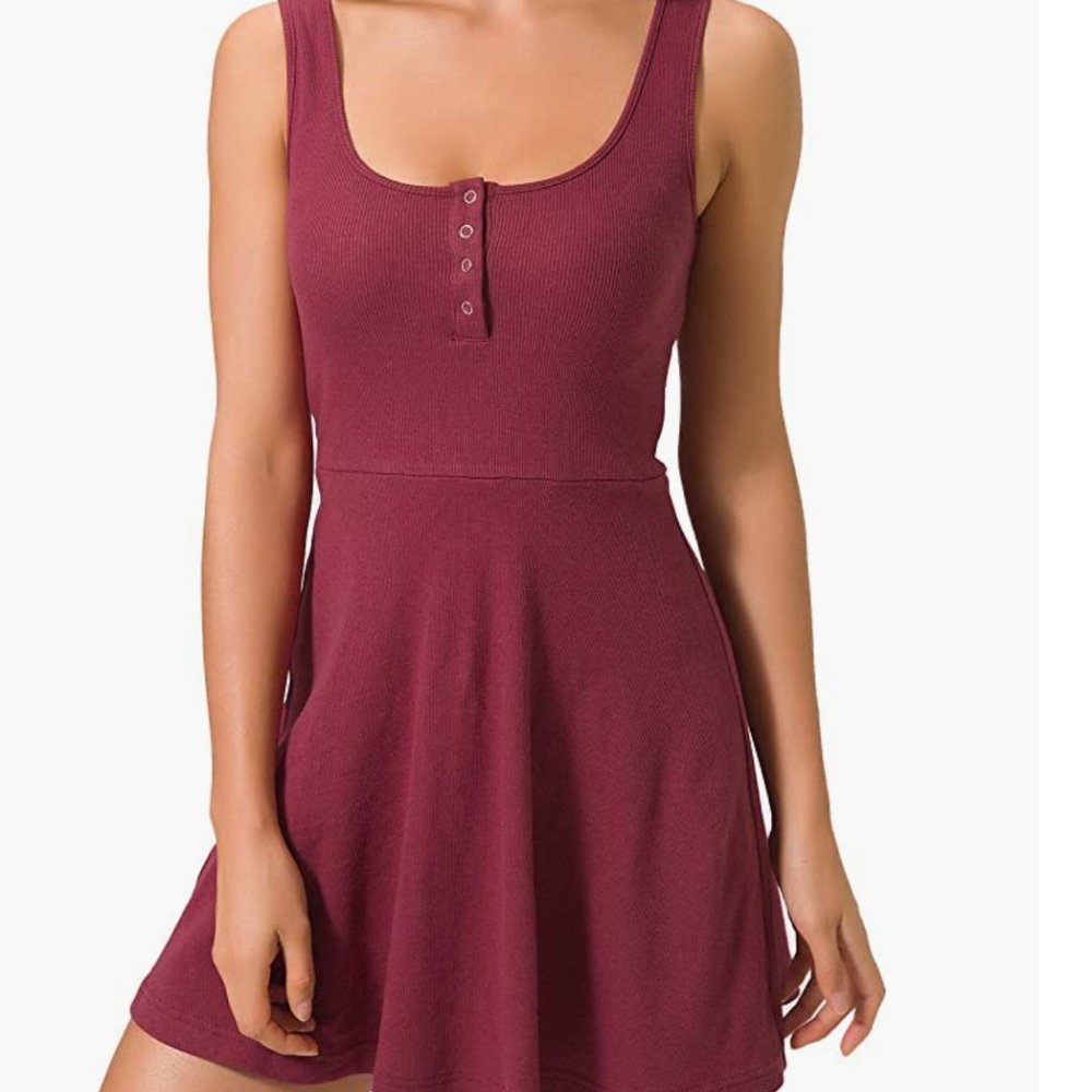 Casual Sleeveless High Waist Slim Fit Flare Skater Mini Tank Dress